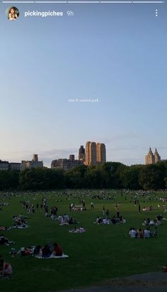 many people are laying on the grass in a park