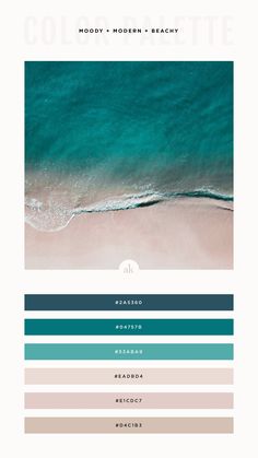 the color palette for this website is blue, green and white with an ocean wave