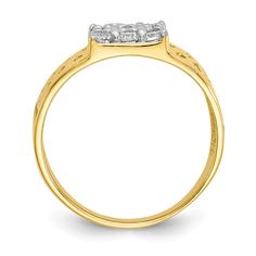 10KT Yellow Gold Cubic Zirconia Baby Ring; Size 1.5 Baby Ring, Diamond Tops, Baby Rings, Kids Rings, Kids Bracelets, Yellow Gold Bracelet, Cz Ring, Elegant Ring, Yellow Gold Earring