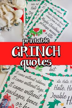 printable grin quotes for kids to use in the holiday themed classroom or playroom