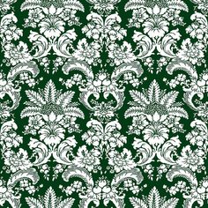 a green and white wallpaper with flowers