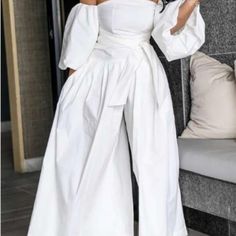 Brand New, Still In Package. Runs Small But Very Cute & Sassy. Afrikaanse Mode, Off Shoulder Romper, Off Shoulder Jumpsuit, Wedding Jumpsuit, Loose Jumpsuit, City Hall Wedding, Jumpsuit Party, White Jumpsuit, Casual Jumpsuit