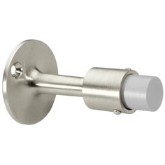 an image of a toilet roll holder in stainless steel with round knobs on both sides