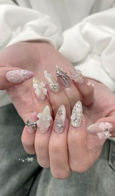 Ballet Core Nails, Acubi Nails, Acubi Coquette, Nail Instagram, Coquette Ballet, Bow Nails