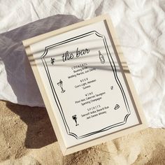 Whimsical Hand Drawn French Wedding Bar Menu Editable Template Wedding Zazzle, Menu Poster, Smirnoff Vodka, Bacardi Rum, Linen Wedding, Bar Menu Wedding, Sweet Rain, Hand Drawn Wedding, Bar Menu