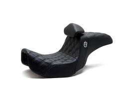 a close up of a motorcycle seat on a white background