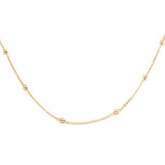 "22.5 inch Necklace. Material: Gold dipped with 14k gold plating. Size: 22.5\". Wear layered or alone. Artisan made in the United States. This jewelry is designed and crafted in small batches.  Features: * 22.5 inches Gold Dotted Chain. * Gold dipped with 14k gold plating over sterling silver * This jewelry is designed and crafted in small batches * Artisan made in the United States * Wear layered or alone * Dotted * Made in USA * Brand new This gold chain necklace is punctuated by gold beads in Gold Dot Necklace, Dot Necklace, Gold Dot, Dainty Gold Necklace, Gold Necklace Women, Gold Dots, Chain Gold, Gold Dipped, Gold Chain Necklace