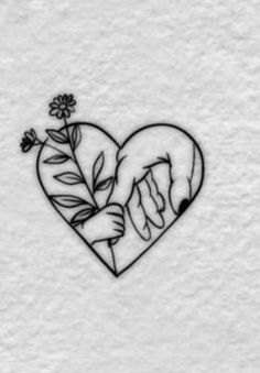 a heart with two hands holding a flower