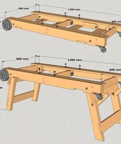 the plans for a wooden table with wheels