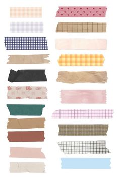 several different types of washi tape on white background