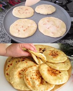 the process of making tortillas is shown here