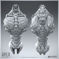 an image of some type of robot head and arm armor for the game apexx