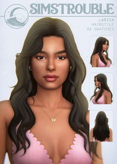 The Sims 4 Cc Women Hair Patreon, Sims 4 Cc Female Hairstyles, Womens Hair Sims 4 Cc, Sims 4 Cc Straight Hair Patreon, Sims Cc Tumblr, Curled Front Pieces, Sims 4 Cc Maxis Match Hair Female