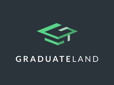 the logo for graduate, which is designed to look like an open book and has green letters