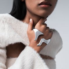 The Archangel is a streamlined hand cuff with a curving, organic form that bears resemblance to the shape of a flame. This unique piece is designed to slide seamlessly over the palm of your hand, finishing with an adjustable sizing bracket to provide a secure fit. This one is sure to turn heads. Materials: Stainless Steel. Palm Cuff, Palm Of Your Hand, Organic Form, The Palm, Unique Pieces, Bears, Cuff, Turn Ons, Stainless Steel