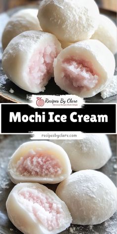 mochi ice cream on a metal plate