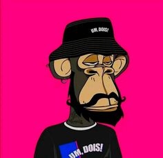 a monkey wearing a hat and shirt with the word wm dosi on it