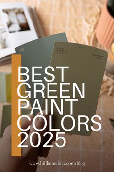 Green Bedroom Wall Colors To Try In 2025 Green Undertone Paint Colors, Agreeable Green Valspar, Dark Green Beige Bedroom, Walnut And Green Color Palette, Olive Office Walls, Green Accent Wall Bedroom Paint Color, Green Accent Wall Colors, Prescott Green Benjamin Moore, Conifer Green Behr