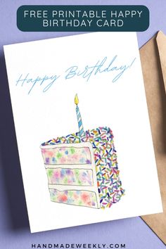 a birthday card with a cake on it