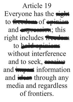 an old black and white text with the words article 19 everyone has the right to read