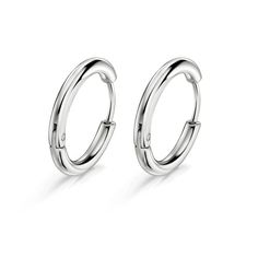 PRICES MAY VARY. 2 Pcs. Inner Diameter: 8mm(0.31 inch). Color: Silver. Used as: stainless steel cartilage earrings for women, earlobe earrings, helix earrings, huggie hoops. For mom, dad, wife, husband, daughter, son, aunt, uncle, sister, brother, nephew, niece. The ear pin is made of 316L surgical steel for sensitive ears.The round ends of the hoop earrings are polished well, close easily and securely, won't hurt your holes. Gifts for women/men. Small Huggie Earrings Silver/Hinged Piercing Jewe Earlobe Earrings, Lobe Earrings, Black Earrings Men, Mens Earrings, Men's Earrings, Ear Pin, Helix Piercing Jewelry, Cubic Zirconia Hoop Earrings, Huggie Earrings Silver