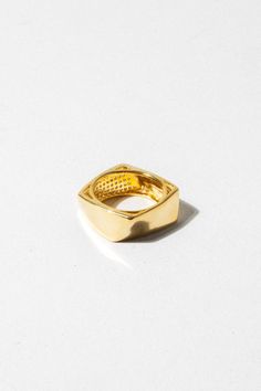 Modern twisted cubic zirconia unisex gold ring. Minimalistic and unique in its character but bound to make a statement standing alone or with a bold jewelry stack. ✦ Measures 1/4 inches wide / 18K GF / Nickel free FINAL SALE Jewelry Stack, Twisted Top, Thick Ring, Standing Alone, Bold Jewelry, Gold Overlay, Stacked Jewelry, Cz Ring, Gold Ring