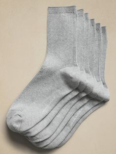 This luxurious sock blends together beautiful silk with breathable cotton to make everyday feel more indulgent.  Set of 3.  Hits above the ankle. Folding Sock, Casual Gray Breathable Socks, Cheap Gray Sporty Socks, Trendy Gray Cotton Socks, Casual Gray Non-slip Socks, Gray Non-slip Socks, Socks Aesthetic, Grey Socks, Crew Sock