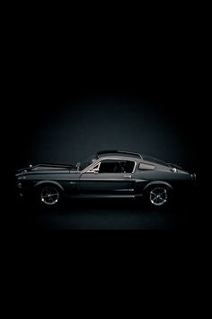 an old muscle car in the dark