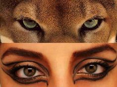 Okay, that's pretty sick Cougar Halloween Makeup, Cougar Makeup, Lioness Makeup, Cougar Costume, Steampunk Wizard, Lion Video, Lion Face Paint