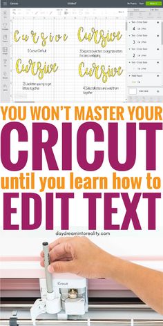 the cricut guide for beginners to learn how to edit text in adobe