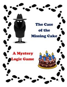 the case of the missing cake is shown in front of a black and white frame