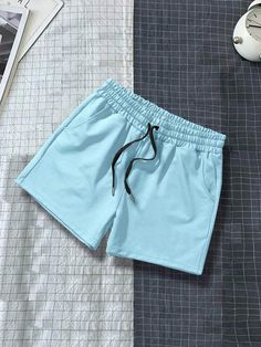 Free Returns ✓ Free Shipping✓. Manfinity Hypemode Men Drawstring Waist Shorts- Men Shorts at SHEIN. Guys Summer Outfits, Trendy Outfits For Men, Summer Outfits Men Beach, Summer Fits Men, Gym Shorts Men, Outfits Men Summer, Summer Casual Outfits, Mens Summer Outfits, Drawstring Waist Shorts