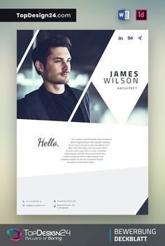 a white and black flyer for a business event with a man in the middle, he is