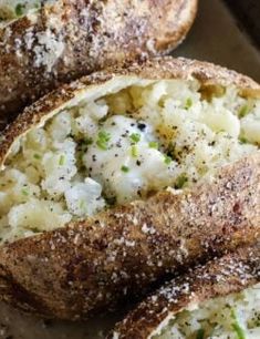 baked bread with cheese and herbs on it