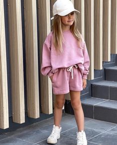 Sweatshirt And Shorts, Shorts For Kids, Girls Spring Outfits, Dolly Fashion, Teen Trends, Toddler Wearing, Red Plaid Dress, Toddler Girl Outfit, Summer Set