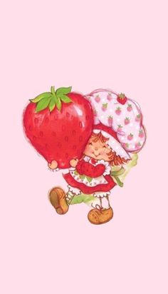 Strawberry Pics Aesthetic, Aesthetic Strawberry Shortcake Wallpaper, Strawberry Shortcake 80s Wallpaper, Strawberry Shortcake Pfp Vintage, Strawberry Shortcake 1980 Wallpaper, Strawberry Shortcake Cartoon Aesthetic Wallpaper, Strawberry Shortcake Pumpkin Painting, Vintage Valentines Aesthetic Wallpaper