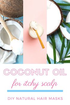 Itchy scalp is a nuisance that is quite common. I prepared three DIY hair masks with coconut oil as ingredient to reduce itchy scalp problem Oil For Itchy Scalp, Apply Coconut Oil, Diy Hair Masks, Natural Beauty Recipes, Natural Hair Mask