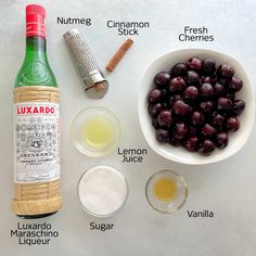 ingredients to make an italian salad including olives, lemon juice, and cinnamon sticks