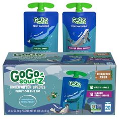 two boxes of gogo squeez underwater species fruit on the go drink mix