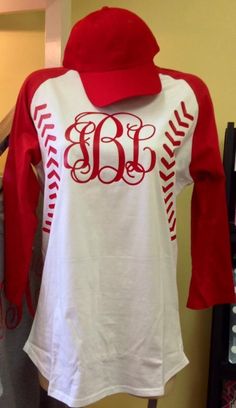 Monogram Baseball shirt! - nice casual shirts for guys, mens bright shirts, black mens button down shirt *ad Ideas For Shirts, Baseball Monogram, Monogram Shirt, Baseball Jersey Men, New Embroidery, Balls Shirt, Mommy Shirts, Baseball Design, Baseball Tees