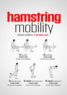 a poster with instructions on how to do the hamstring mobbilty exercise