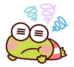 a cartoon frog sleeping on top of a pillow