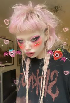 Cyberpunk Hairstyles, Cool Makeup Looks, Afro Punk, Hair Reference, Hair And Makeup, Aesthetic Hair, Makeup Inspo, Pink Hair