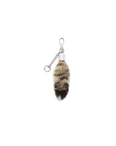 a key chain with a fur ball hanging from it