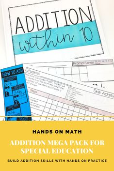 hand on math addition mega pack for special education with hands on practice sheets and instructions