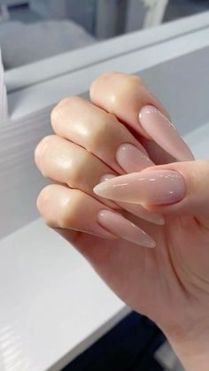 Long Almond, Work Nails, Oval Nails, Minimalist Nails, Luxury Nails, Classy Nails