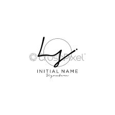 initial logo design with the letter ly on it's left side and an abstract circle