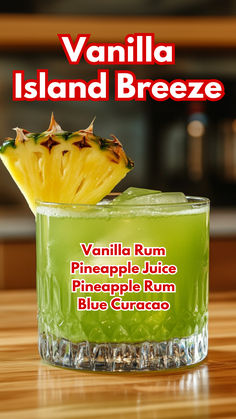 Vanilla Island Breeze Island Breeze Cocktail, Island Cocktails, Rum Recipes Drinks, Vanilla Rum Drinks Recipes, Island Drinks, Jamaican Drinks Cocktails, Bacardi Rum Drinks, Pineapple Alcohol Drinks