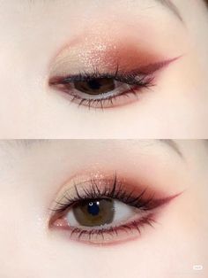 Monolid Eye Makeup Colorful, Aesthetic Eye Makeup, Makeup For Downturned Eyes, Aesthetic Eye, Monolid Makeup, Eyes Aesthetic, Cute Eye Makeup, Graphic Makeup