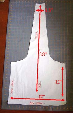 an apron is shown with measurements for it